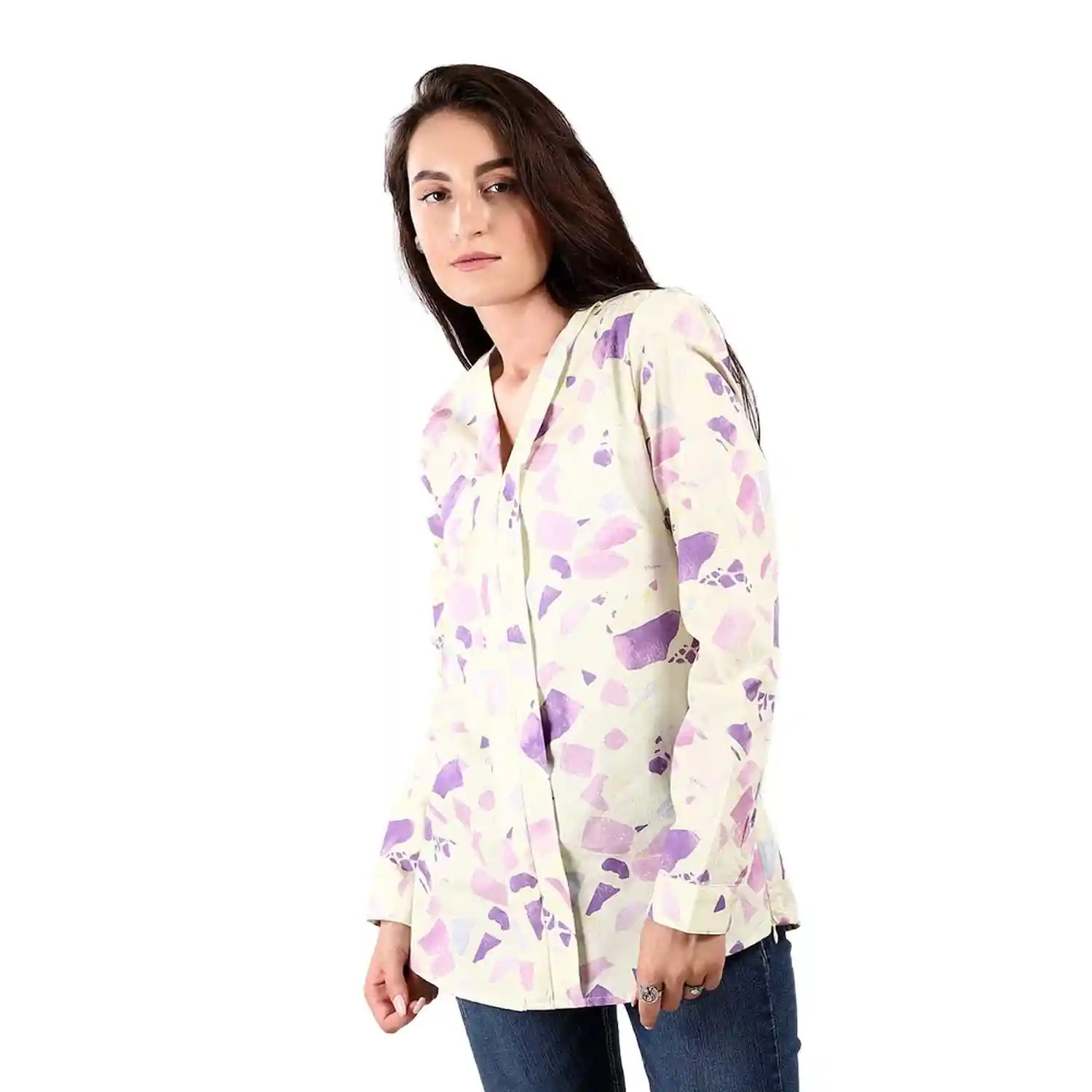 ESLA Long-Sleeved Printed Blouse - Safqqa Egypt