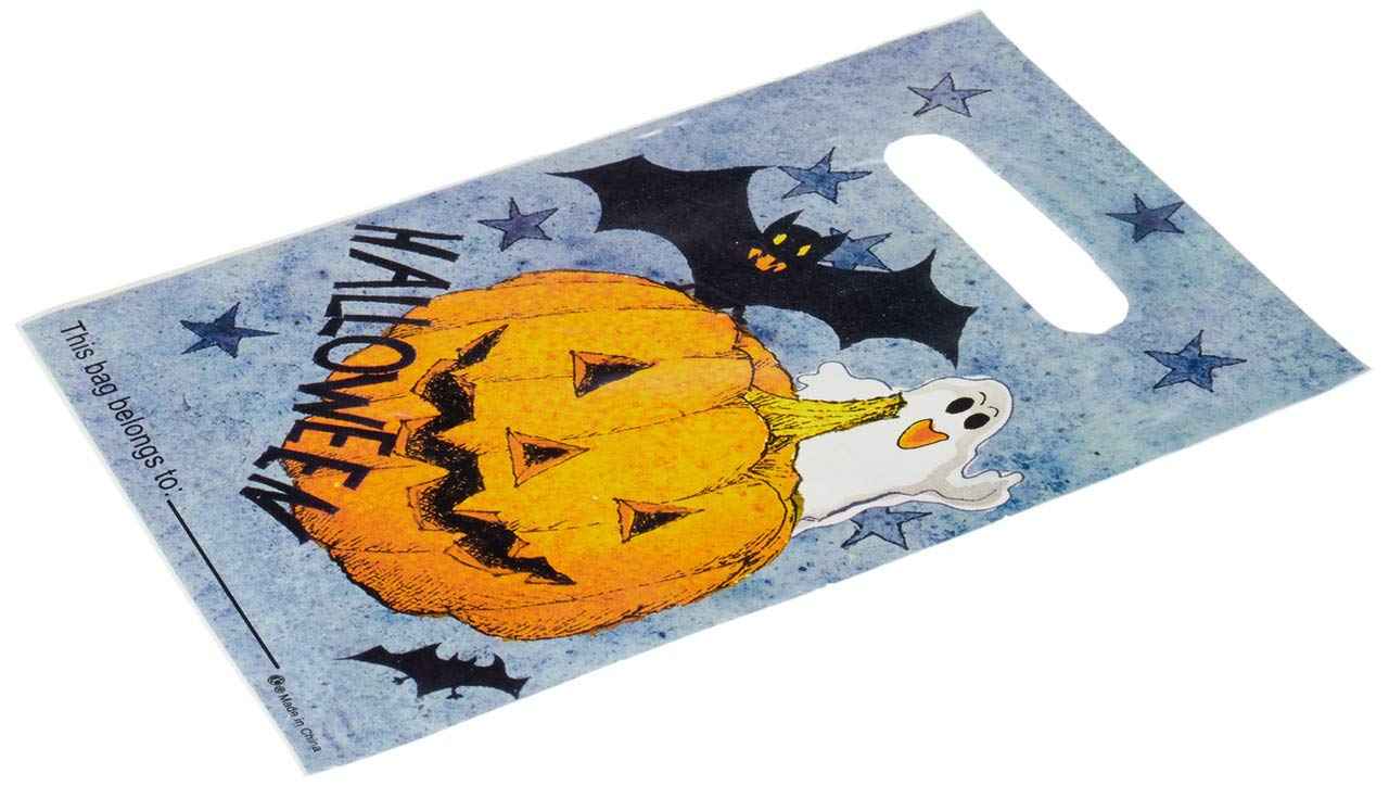 Party Pumpkin Print Bags Blowouts Forks Cups Plates Hats and Horns Set 71 Pieces - Multi Col - Safqqa Egypt