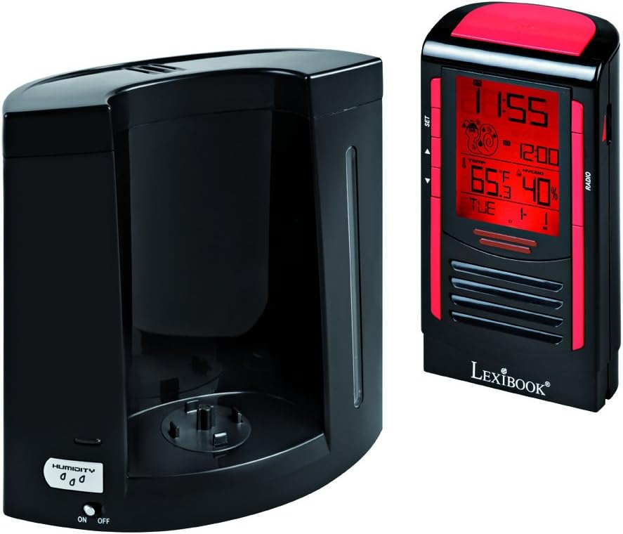 Lexibook - RL2000 - Radio Digital, Black, One Size, Modern, Unisex, Multi-Display, Tabletop, AC/Battery Powered, Clock