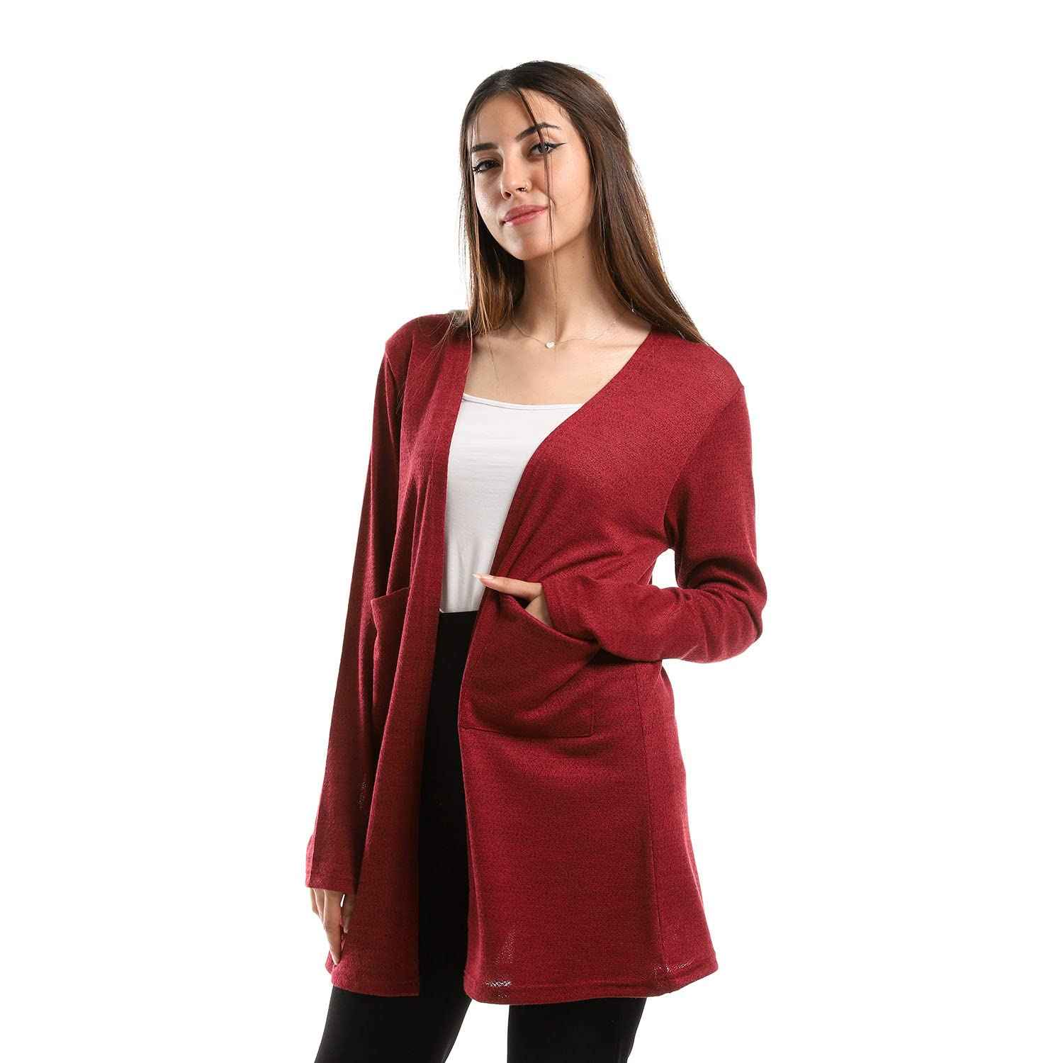 JAMILA Women Side Pockets Short Cardigan