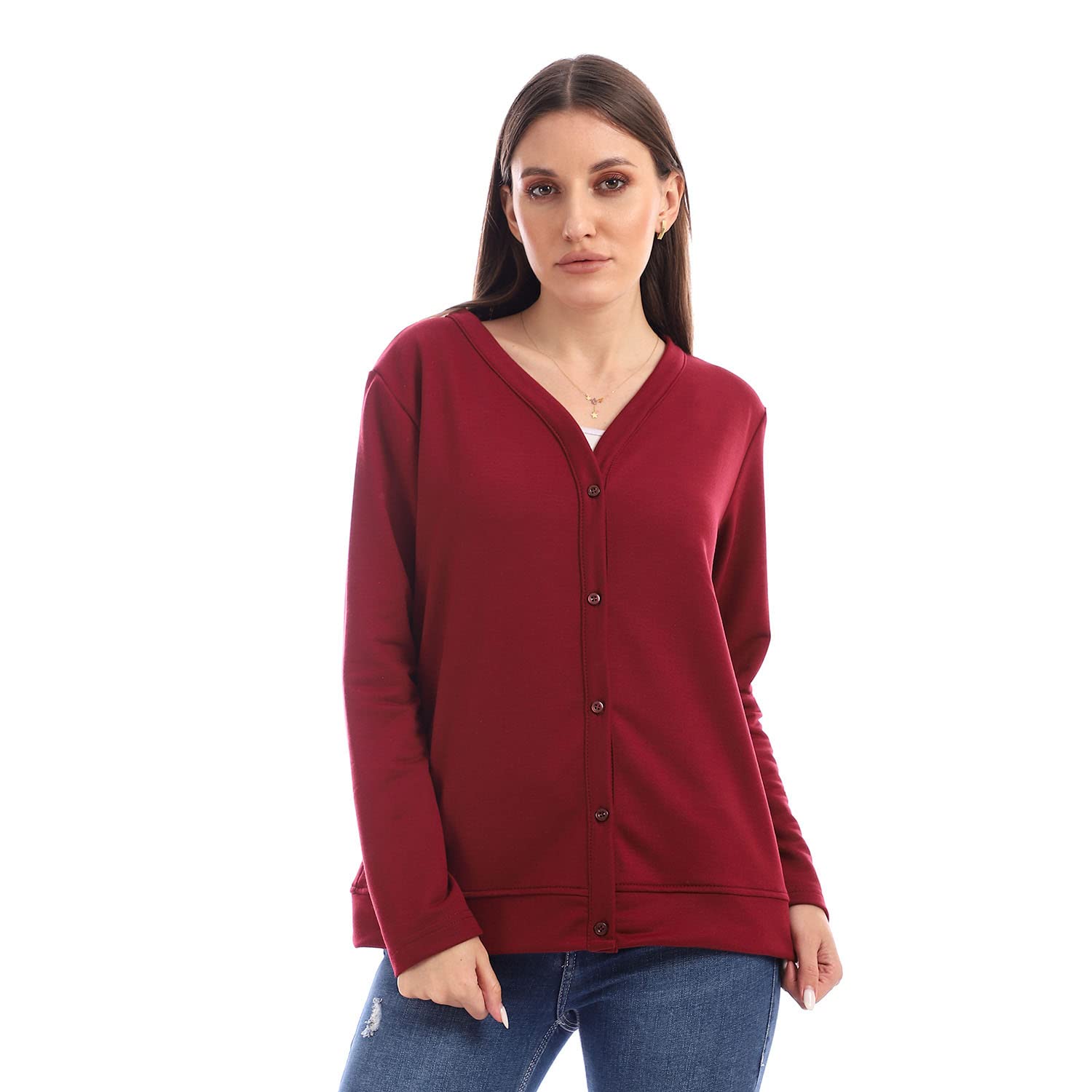 JAMILA long sleeves soft Cardigan With Buttons For Women,Ideal for casual days, office wear, or cool evenings..