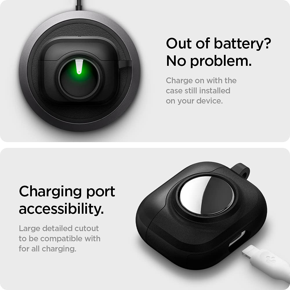 جراب من Spigen لسماعات AirPods الجيل الثالث مصمم لتوفير حماية موثوقة ومظهر أنيق لعلبة السماعات