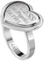 Guess UBR28006-56 Stainless Steel Engraved Heart-Shape Ring for Women - Silver