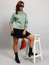 Styleville.in Women Sweatshirt Mint Green Soft Casual Warm Wear
