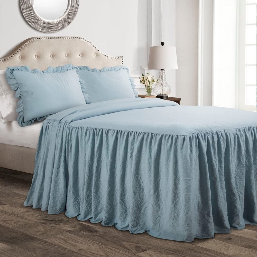 Lush Decor Ruffle Skirt 3-Piece Queen Bedspread Set