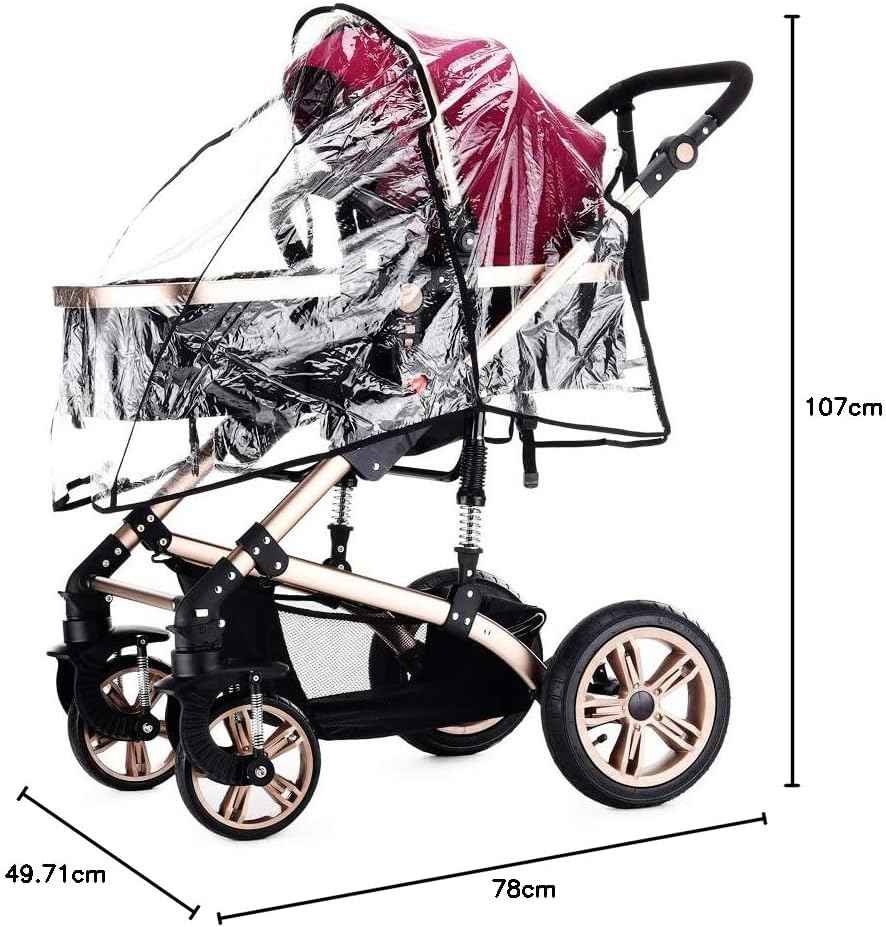 Teknum - 3 in 1 Pram Stroller Story, Diaper Bag & Hooks - Wine Grey
