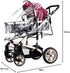 Teknum - 3 in 1 Pram Stroller Story, Diaper Bag & Hooks - Wine Grey