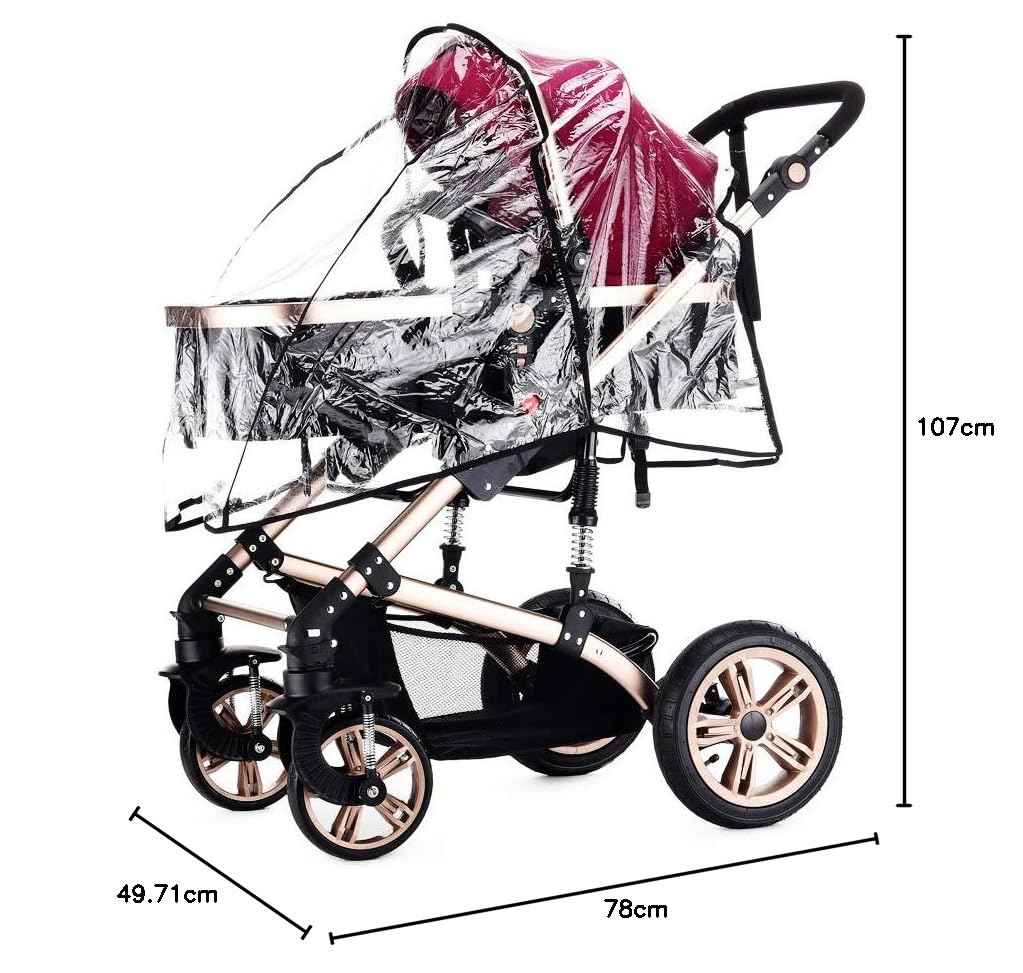 Teknum - 3 in 1 Pram Stroller Story, Diaper Bag & Hooks - Wine Grey – Safqqa Egypt
