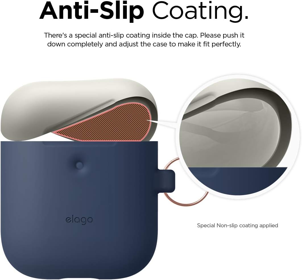 Elago duo hang case (compatible with airpods 1 and 2) body-jean indigo / top-classic white, yellow - Safqqa Egypt
