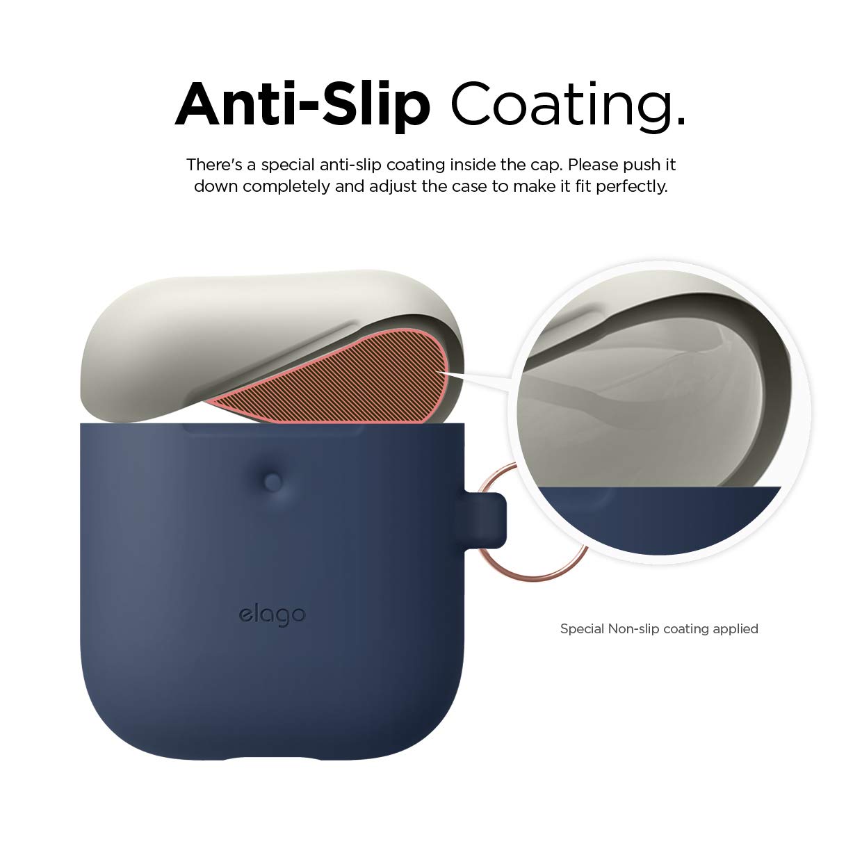 Elago duo hang case (compatible with airpods 1 and 2) body-jean indigo / top-classic white, yellow - Safqqa Egypt