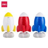 مبراة ملونة على شكل صاروخ من Deli School Supplies 