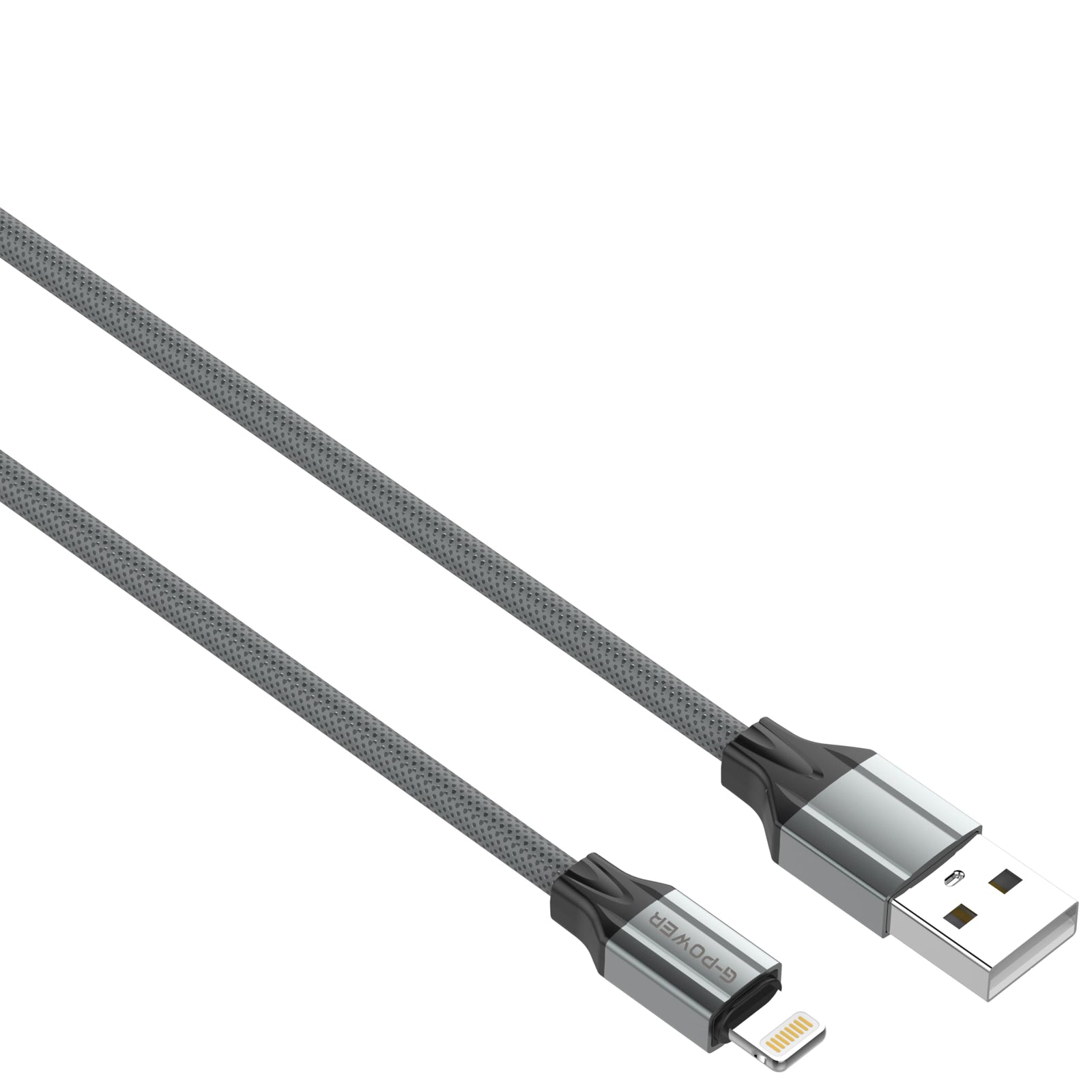 كابل شحن وتوصيل بيانات من نوع لايتنينج إلى USB بتصميم ذكي متوافق مع أجهزة متعددة بتيار 2.4 أمبير جي-باور، لون رمادي، نمط مقاس بطول 2 متر، موديل LS442