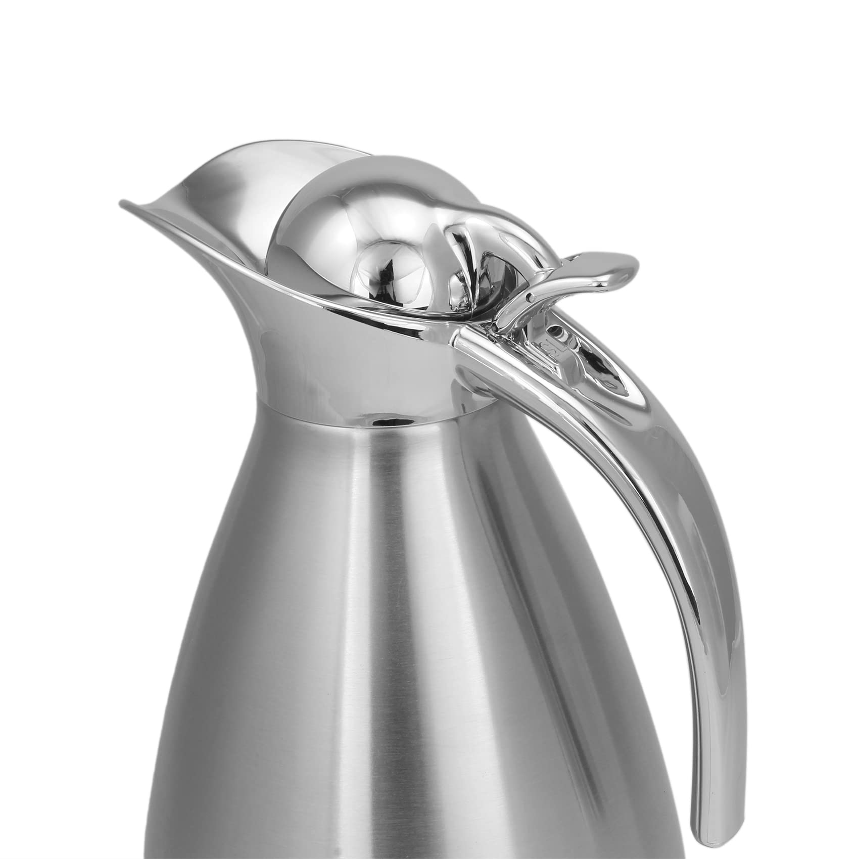 Nessan Thermal Coffee Carafe Jugs, Double Walled Vacuum Insulated Flask 12 Hours Heat Retention Jug for Coffee, Tea, & Milk - Stainless Steel Silver 2.0L SS-FS-20