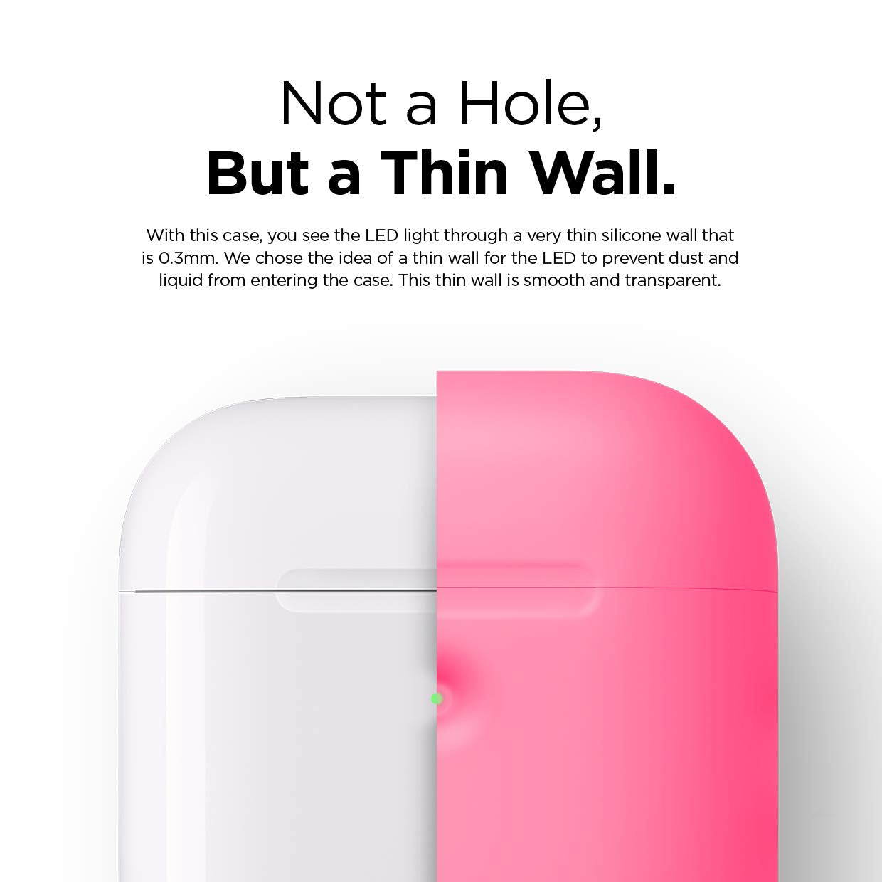 Elago silicone case (compatible with airpods 1 and 2) neon hot pink