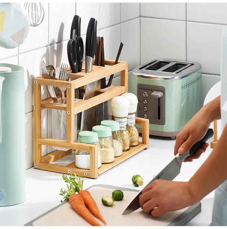 منظم التوابل الخشبي هذا هو الحل العملي والأنيق للحفاظ على توابلك مرتبة في المطبخ. مصمم للاستخدام على سطح المطبخ أو داخل الأدراج، – Safqqa Egypt