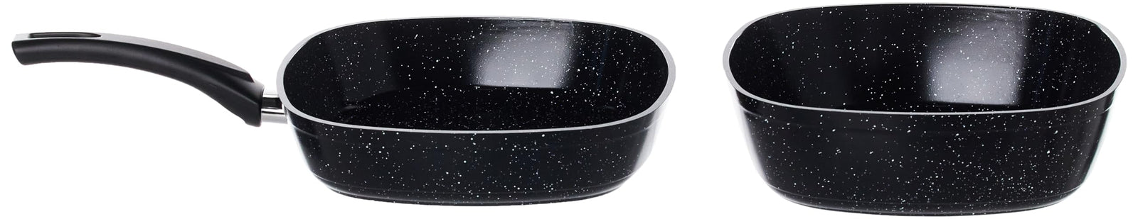 طقم أواني طهي جرانيت مربعة من 10 قطع توب شيف حلة مقاس 18 20 24 طاسة قلي 26 صينية