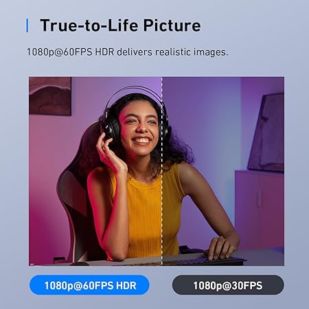 كاميرا ويب AnkerWork C310 بدقة 4K | فوكس تلقائي + عزل ضوضاء + تتبع ذكي 