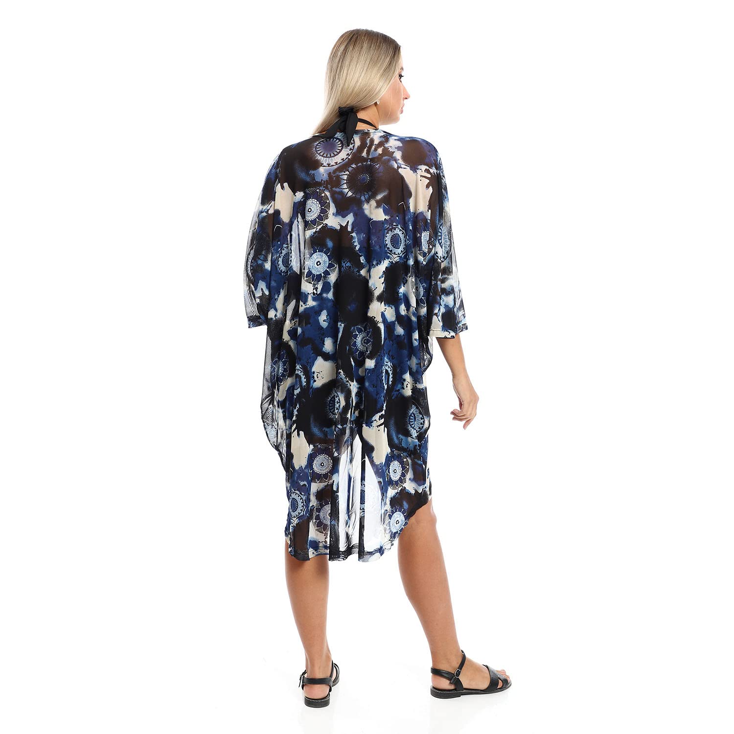 JAMILA Women Self Pattern Round Collar Cover Up OUTERWEAR
