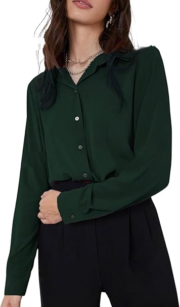 GRECIILOOKS Women Casual Shirt Green Comfortable Everyday Wear – Safqqa Egypt