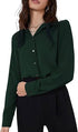 GRECIILOOKS Women Casual Shirt Green Comfortable Everyday Wear