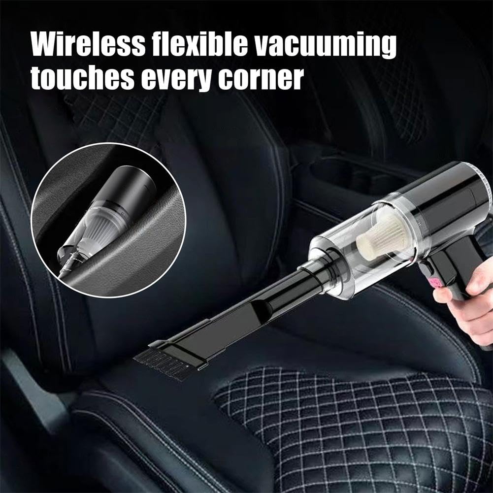 3 in 1 Rechargeable Cordless Vacuum Cleaner (Suction and Expellence) with 2400PA Suction, Car Vacuum Cleaner for Home Office PC Cleaning Portable Lightweight 120W - Safqqa Egypt