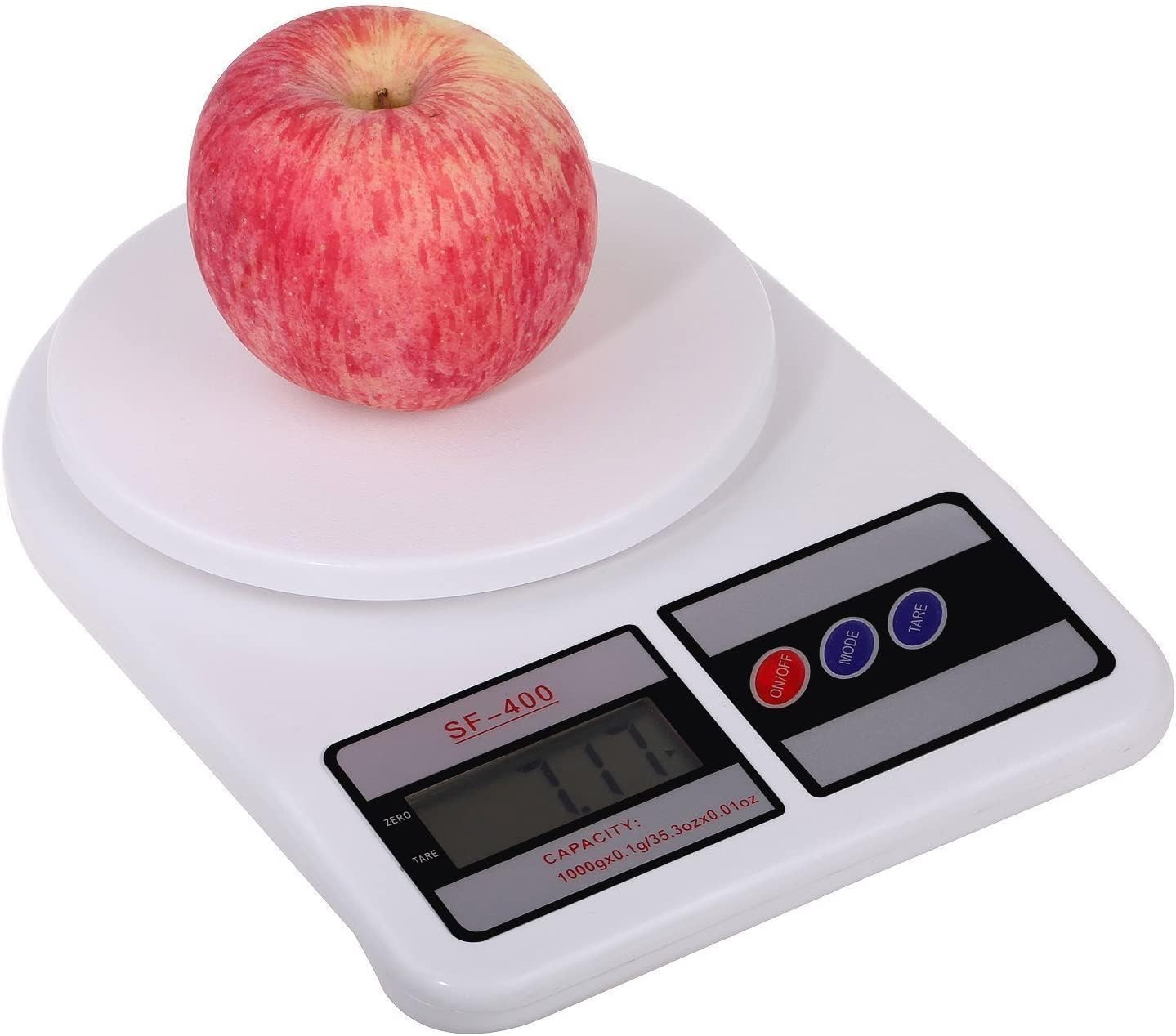 High Accuracy Digital Kitchen Scale 10 Kg - White Electronic Weight Scale - Portable Kitchen Food LCD Display Scales