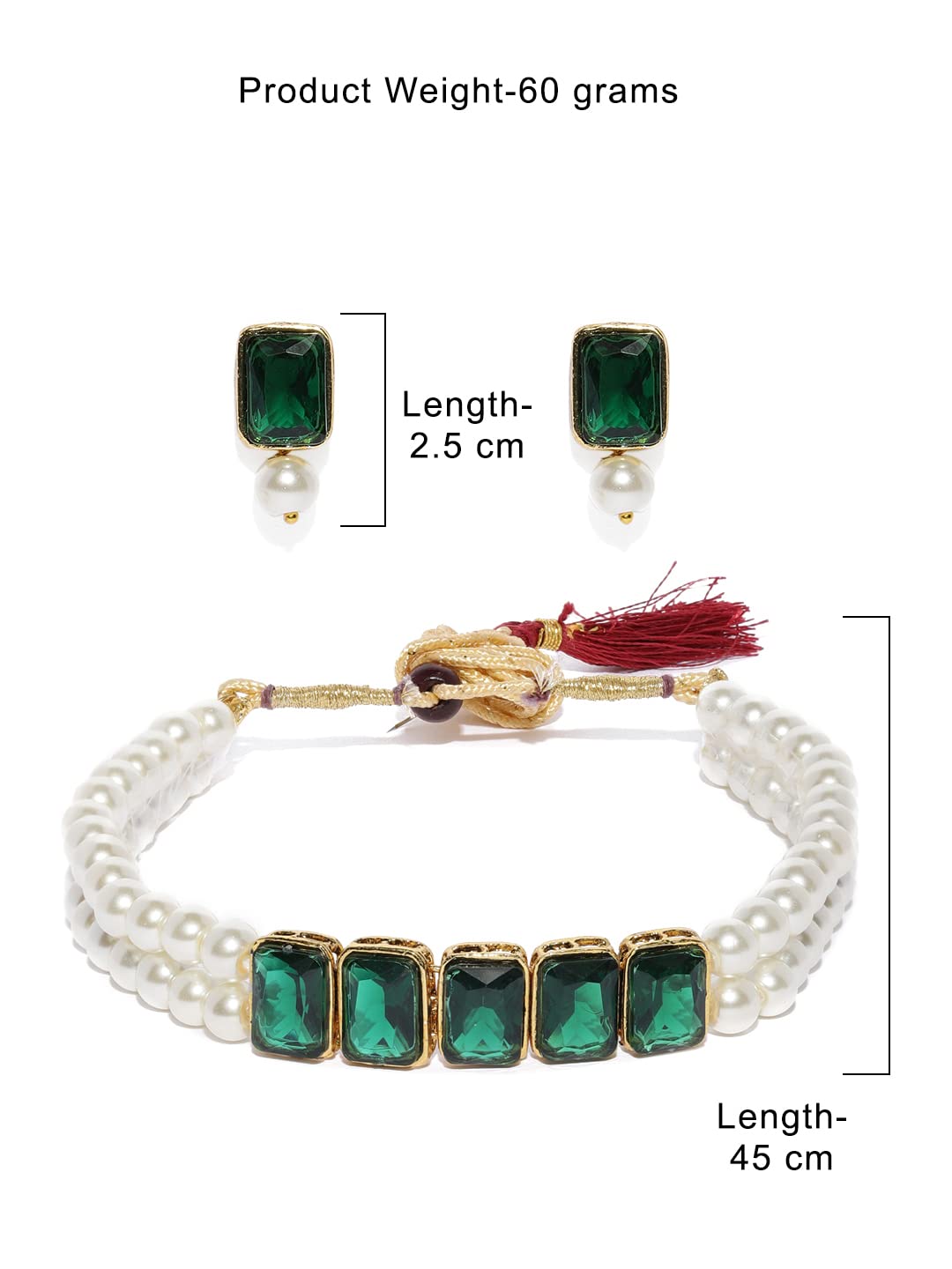 ZAVERI PEARLS Jewellery Set For Women -Green – Safqqa Egypt