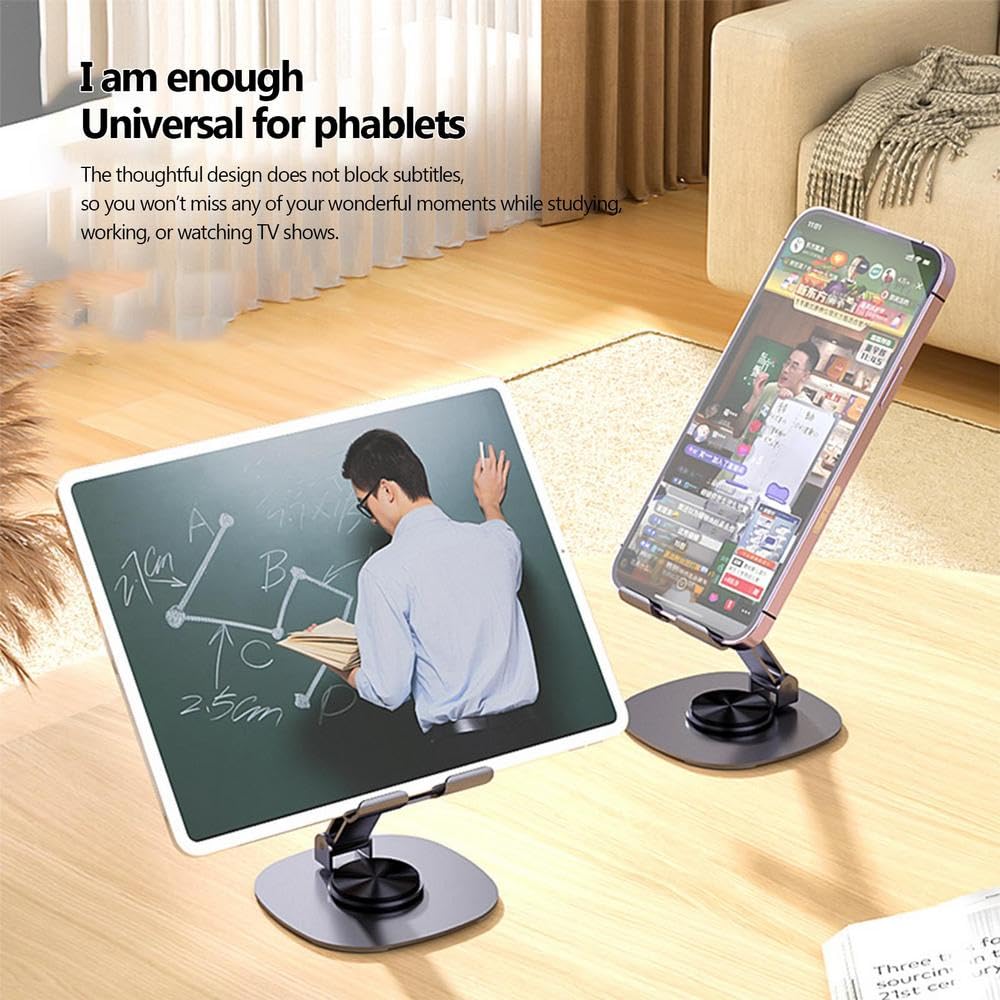 Like Star 360° Adjustable Metal Mobile Phone Stand, Foldable Desktop Holder for All Smartphones