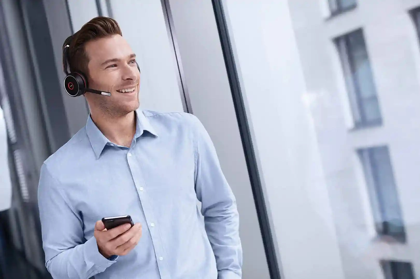 Jabra Evolve 75 MS Wireless Headset, Stereo – Includes Link 370 USB Adapter – Bluetooth Headset with World-Class Speakers, Active Noise-Cancelling Microphone, All Day Battery - Safqqa Egypt