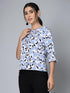 KRAVE Women’s Blouse Casual Elegant Blue