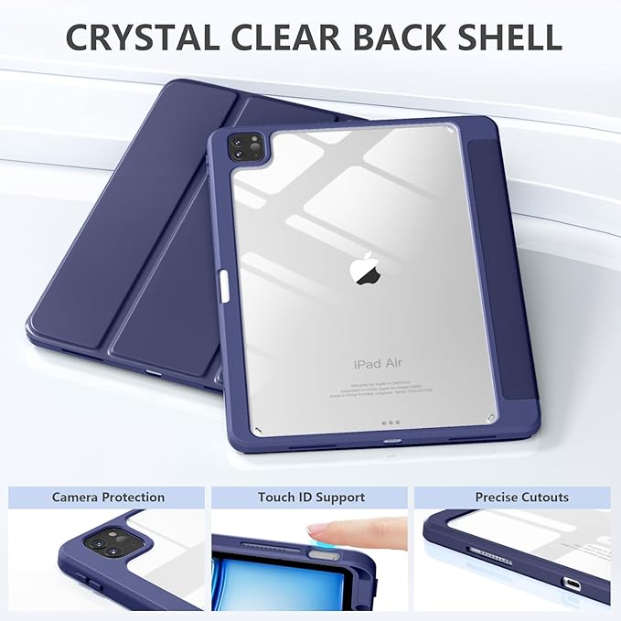 Mastten iPad Pro 12.9 Case M2 2024 with Pencil Holder Auto Wake Sleep Navy Blue – Safqqa Egypt