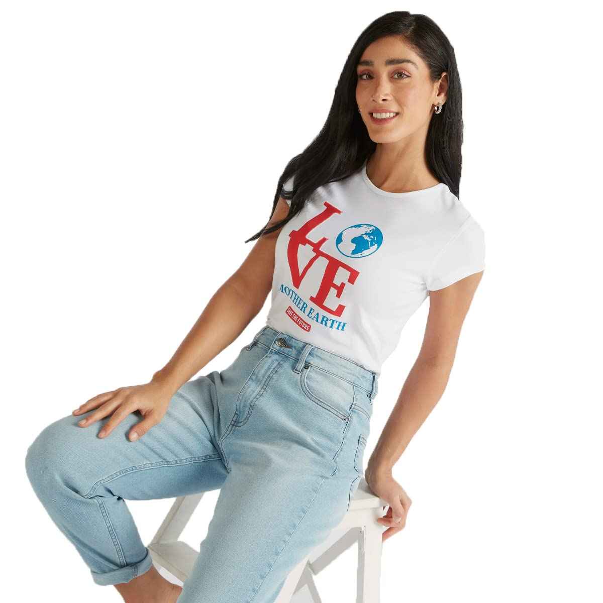 Splash Basic Tshirt For Women, White-size: 10 - Safqqa Egypt