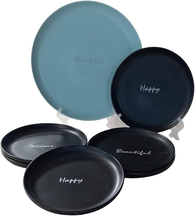 Mazaj Porcelain Gâteau Set 7 Pcs Dinner & Dessert Plates Multi Color – Safqqa Egypt