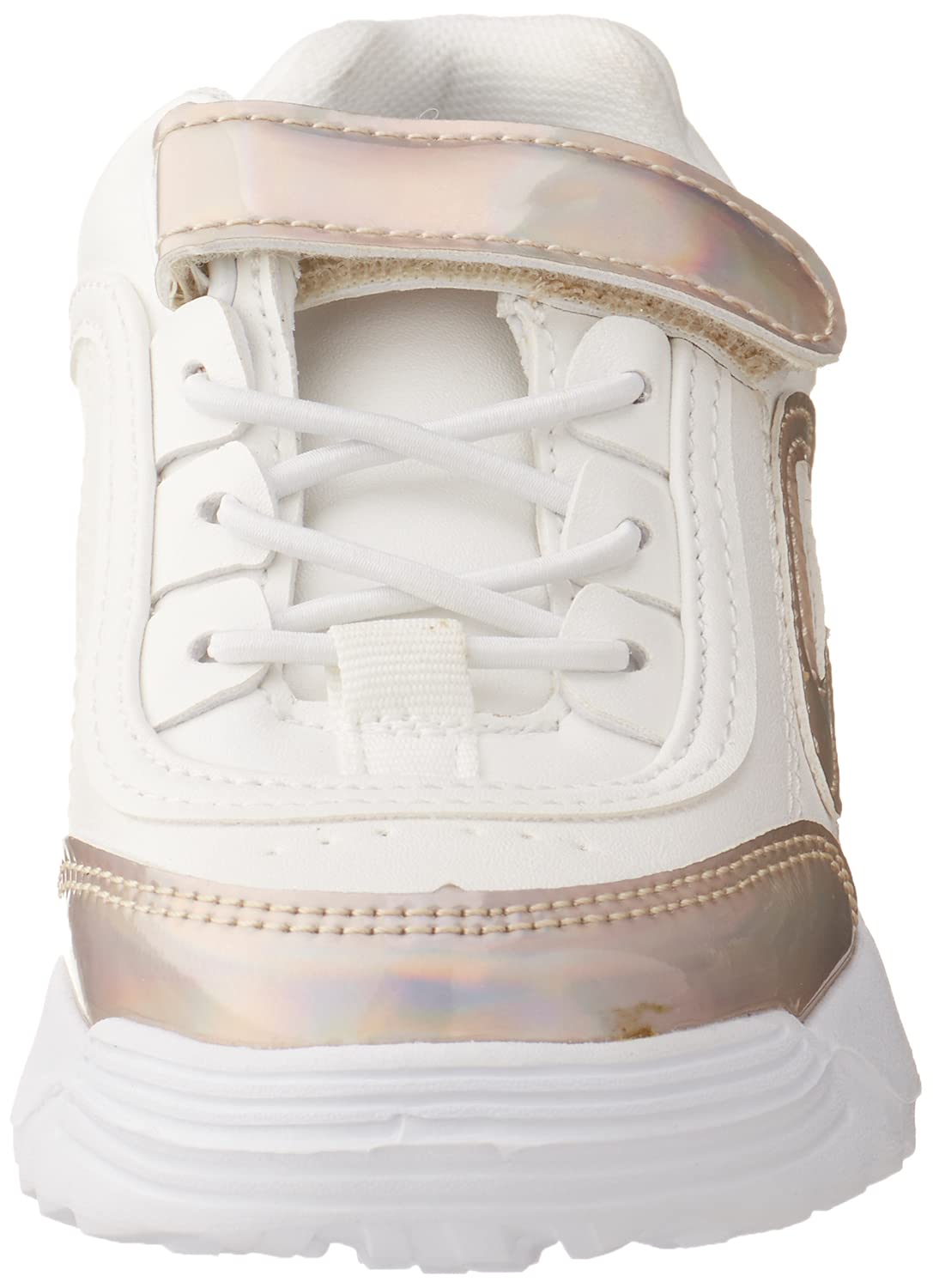 J.B Collection Two-Tone Velcro Closure High-Top Shoes For Girls - White and Beige