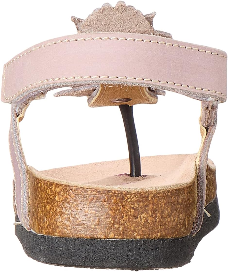 Bellino Flower Embellished Velcro Closure Back Strap Thong Sandals for Girls