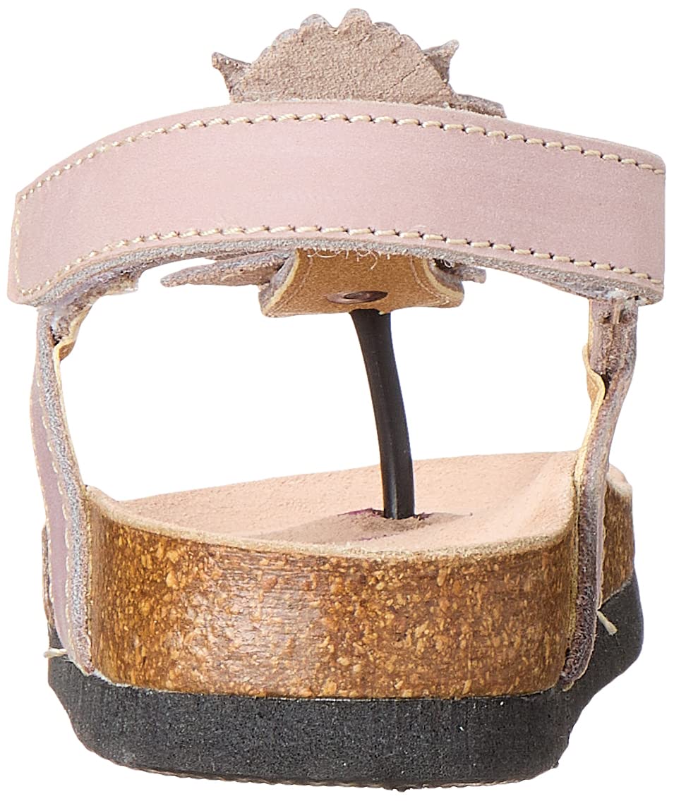 Bellino Flower Embellished Velcro Closure Back Strap Thong Sandals for Girls