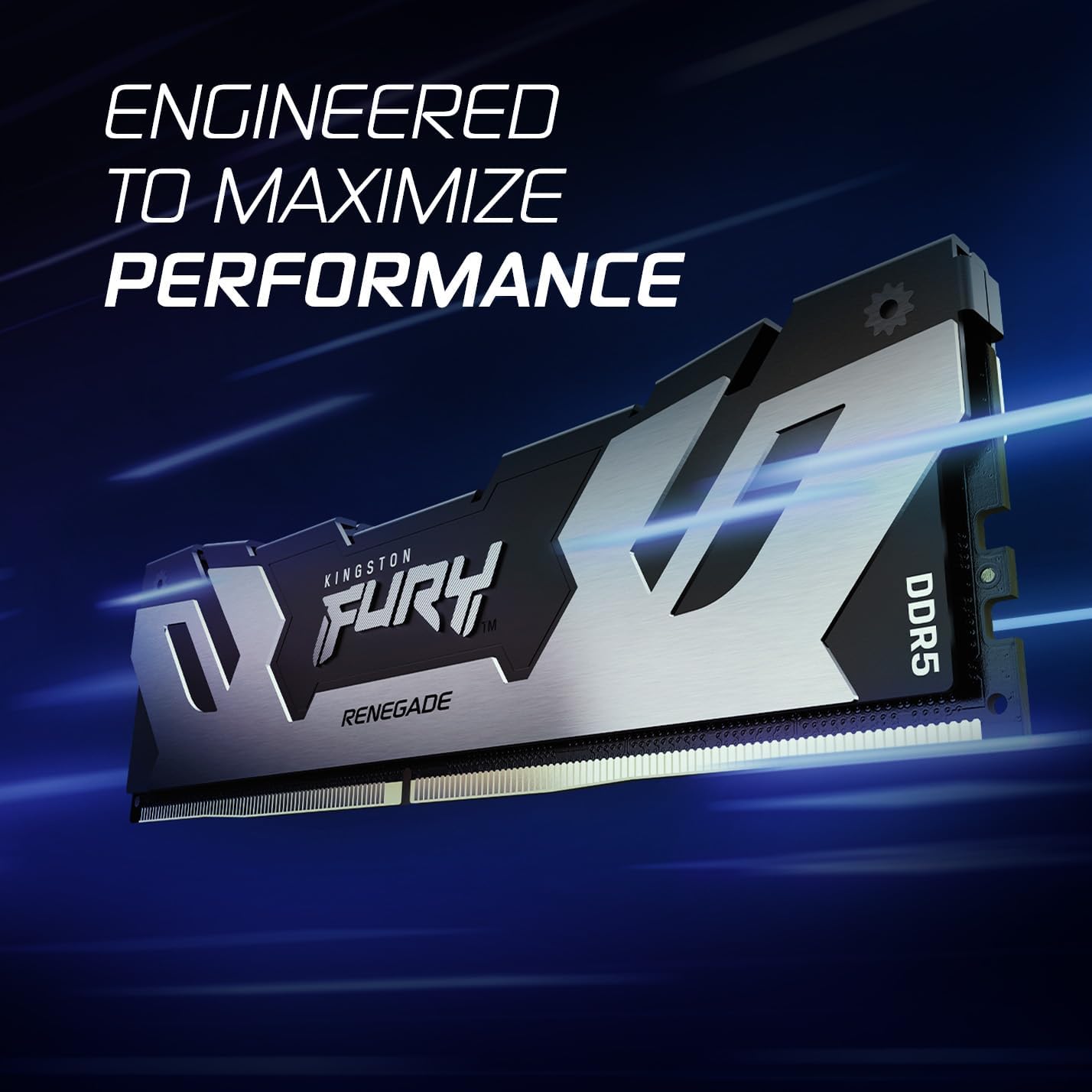Kingston Fury Renegade DDR5 Silver 16GB 6000MT/s DDR5 CL32 DIMM Desktop Gaming Memory Single Module - KF560C32RS-16