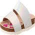 Bellino Wide Sole Double Strap Slides for Girls