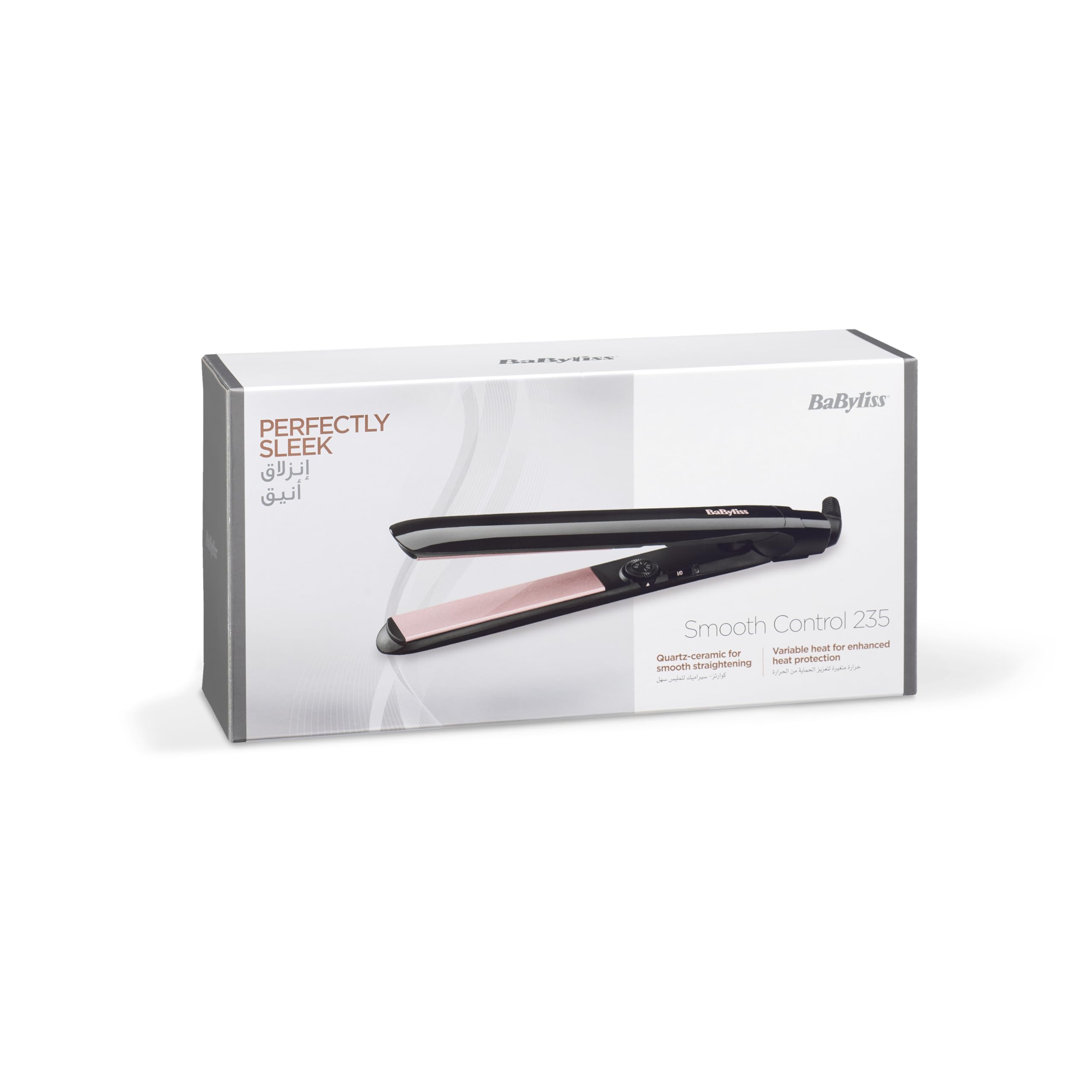 BaByliss Hair Straightener, Up to 235°, 13 Heat Settings, Quartz Ceramic Coated Plates, Advanced Ceramics Heating System, Ultra Fast Heat Up, Auto Shut Off, Heat Wrap (ST298E)