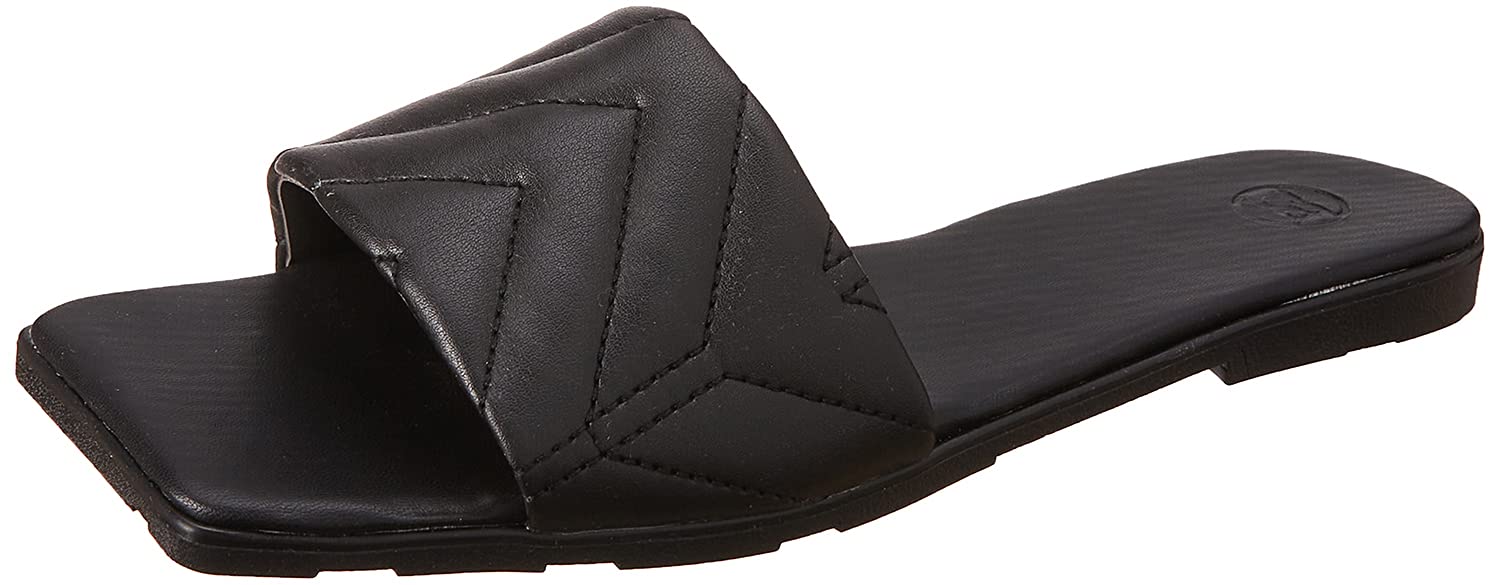 Club Aldo Quilted Square Toe Flat Slides for Women
