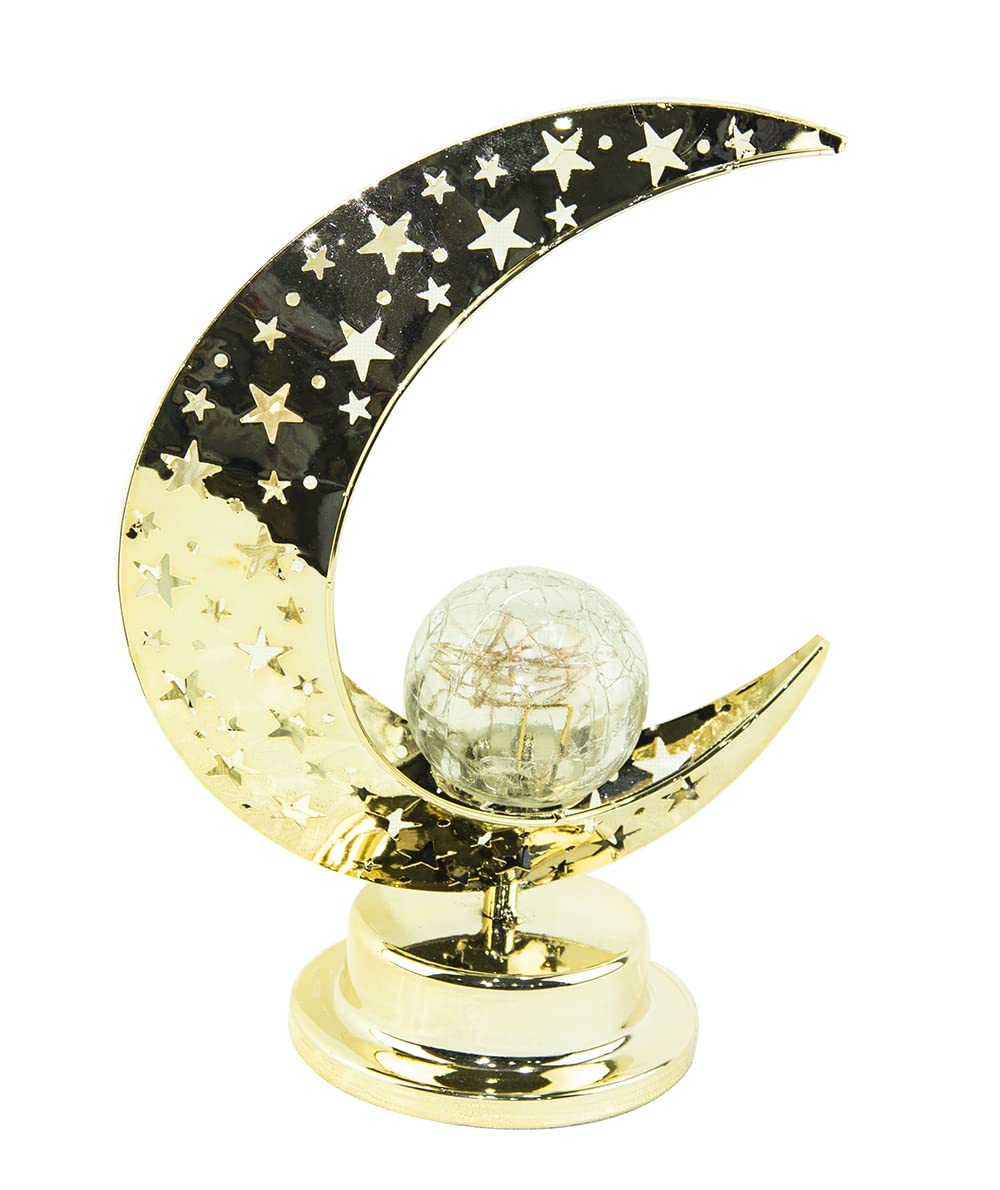 مصباح LED بتصميم القمر العربي للزينة في رمضان، ديكور طاولة داخلي وخارجي