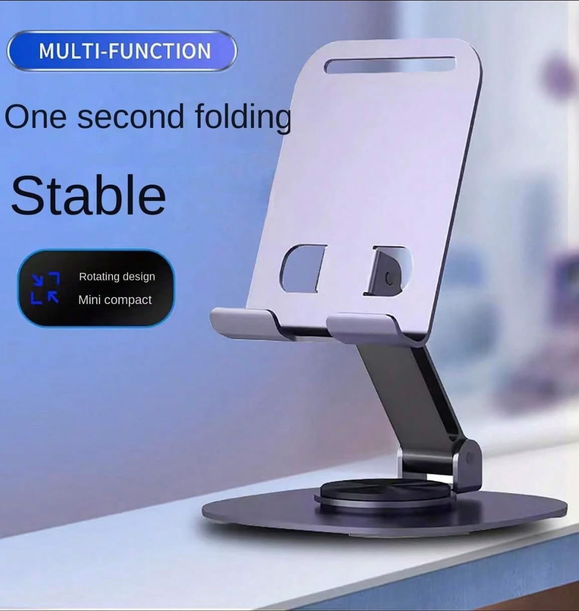 Like Star 360° Adjustable Metal Mobile Phone Stand, Foldable Desktop Holder for All Smartphones