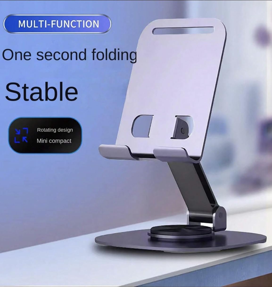 Like Star 360° Adjustable Metal Mobile Phone Stand, Foldable Desktop Holder for All Smartphones