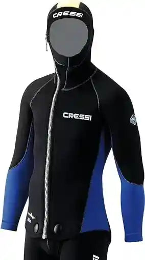 Cressi Men's Medas 5mm Neoprene Wetsuit Jacket Longjohn - Black/Blue ( Pack of 1 ) (Jacket) - Safqqa Egypt