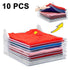 Goldedge T-Shirt Organizer Set for 10 Shirts, Space-Saving Stackable Folding System for Wardrobe & Suitcase Organization (10x1 Set)