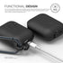 جراب ELAGO المقاوم للماء AirPods المعلقة - أسود