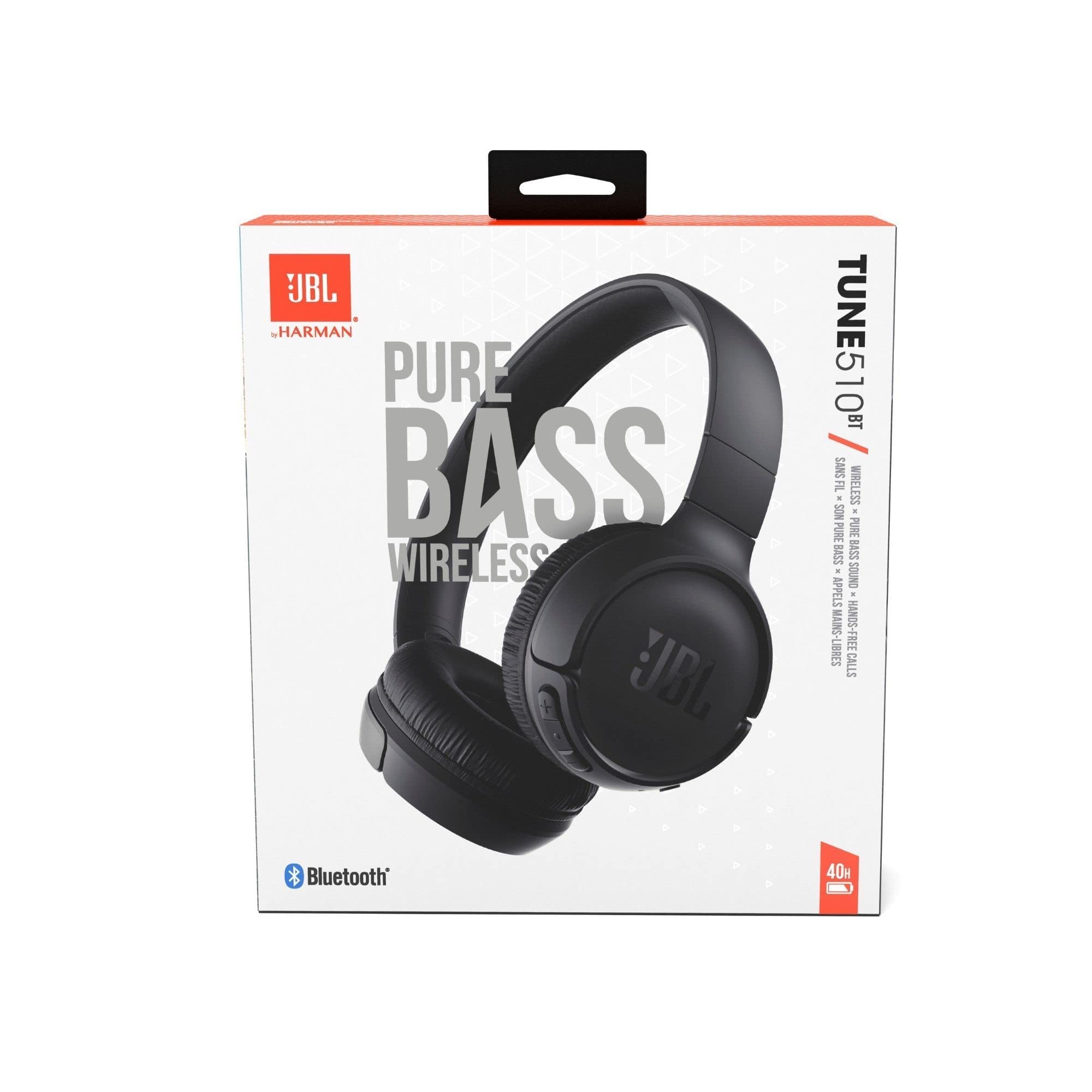 JBL تون 510 BT سماعة رأس لاسلكية وبلوتوث مع صوت باس نقي (علبة مفتوحة)