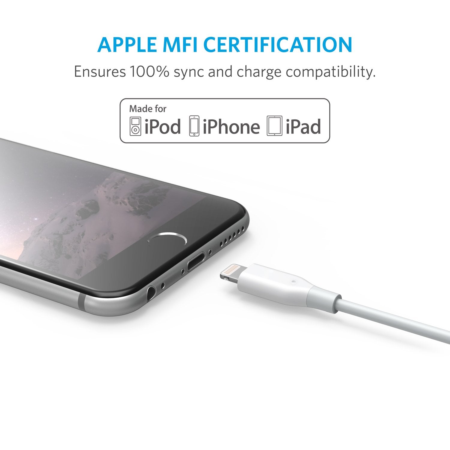 Anker PowerLine Lightning to USB Cable – Fast Charging & Durable