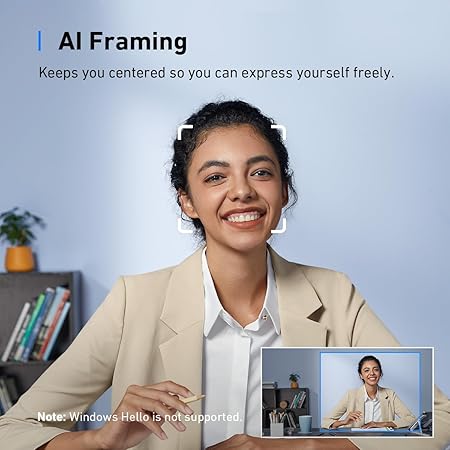 كاميرا ويب AnkerWork C310 بدقة 4K | فوكس تلقائي + عزل ضوضاء + تتبع ذكي 