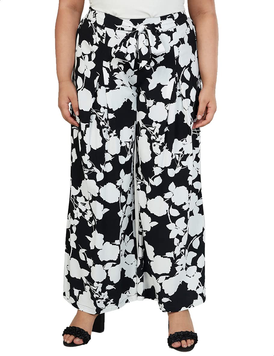 Splash Floral Pattern Wide Leg Pants for Women,Soft, lightweight fabric for all-day comfort.